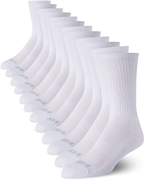 AND1 Men's Athletic Arch Compression Cushion Comfort Crew Socks