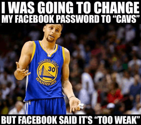 Facebook Refusing Weak Passwords Such As Cavs