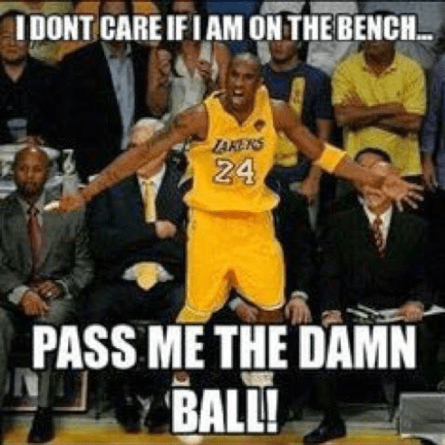 Kobe’s Gotta Have The Ball, Even On The Bench
